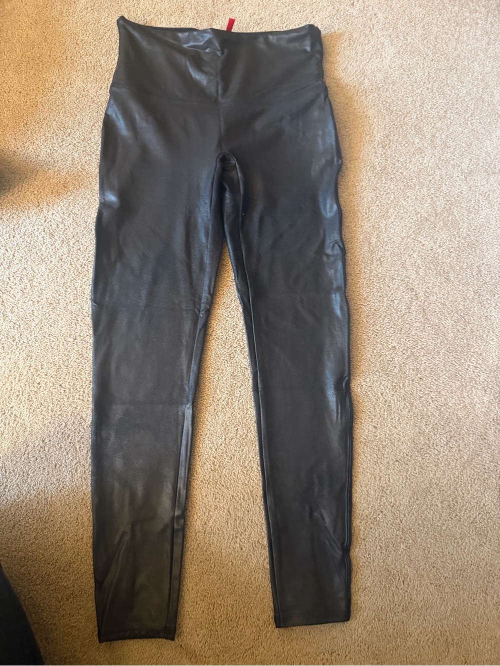 SPANX Black Faux Leather High-Waist Jeggings